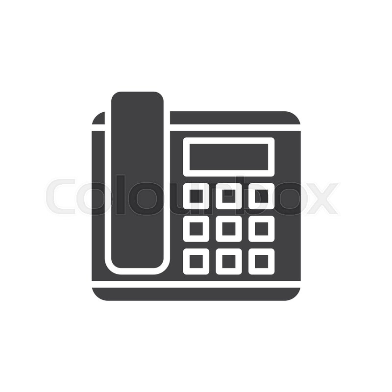 800x800 Office Phone, Telephone Icon Vector, Filled Flat Sign, Solid