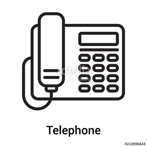 500x500 Telephone Icon Vector Sign And Symbol Isolated On White Background