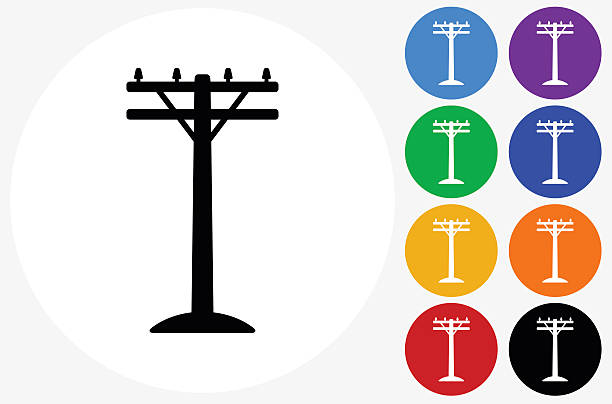 612x404 Clipart Telephone Pole Color
