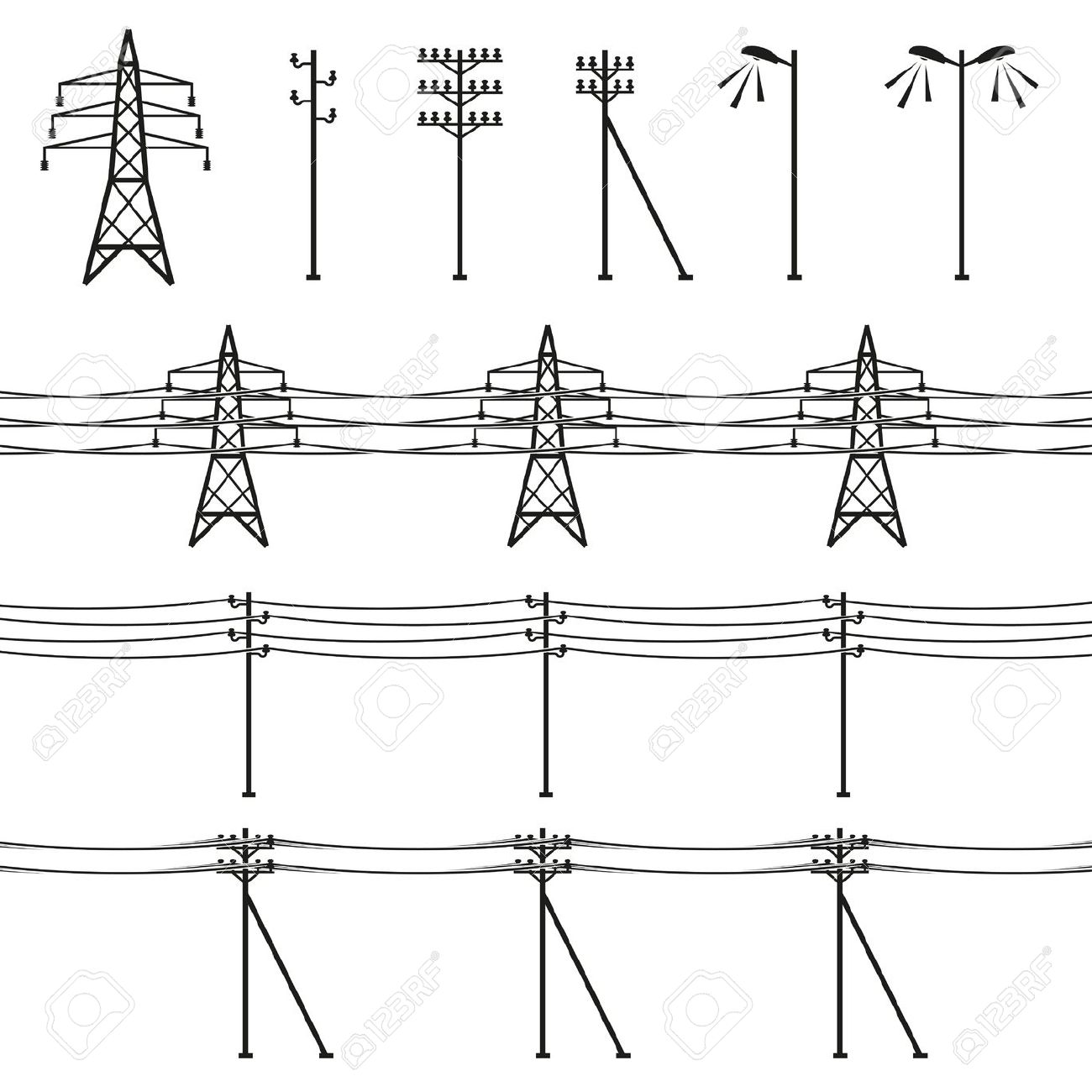 1300x1300 Birds On Power Pole Clipart
