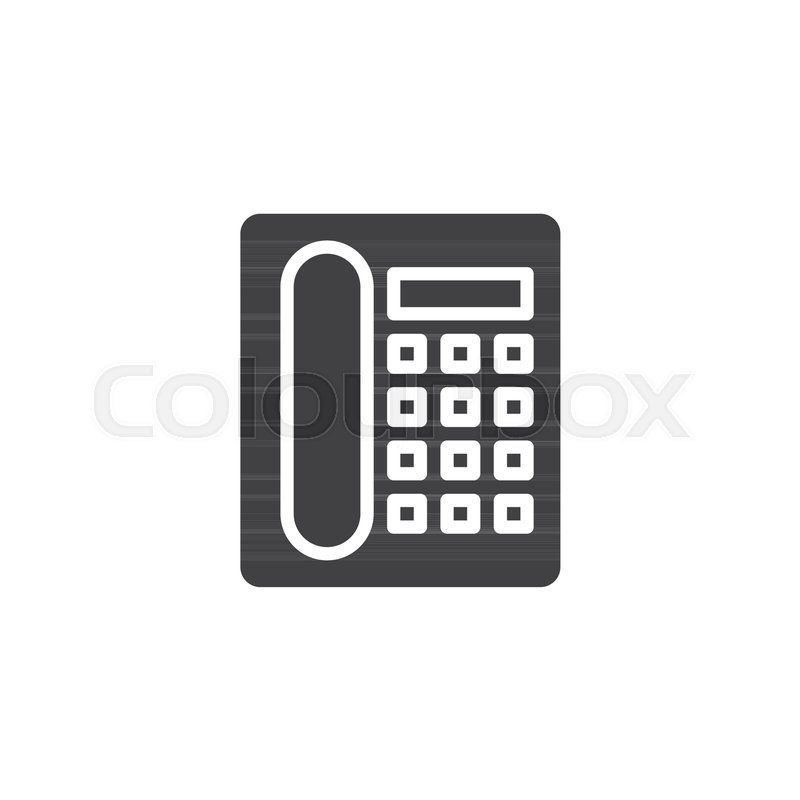 800x800 Office Telephone Vector Icon. Filled Flat Sign For Mobile Concept