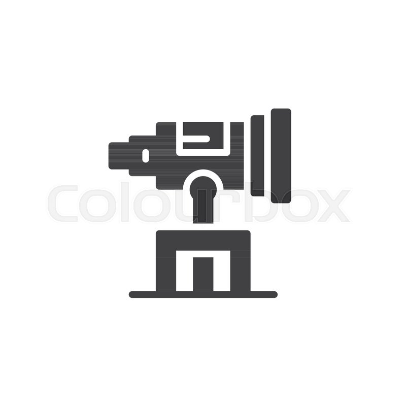 800x800 Telescope Vector Icon. Filled Flat Sign For Mobile Concept And Web