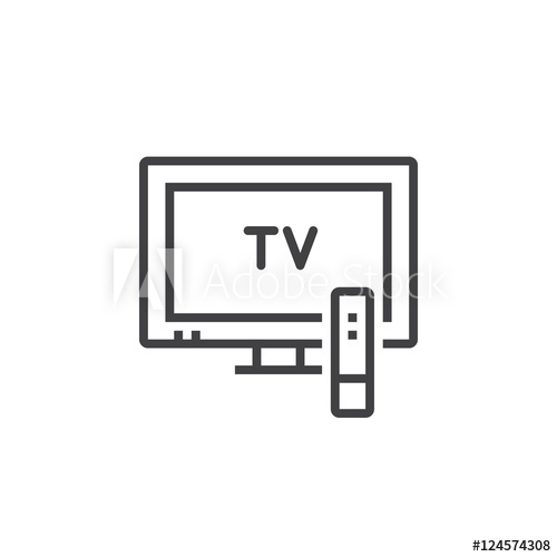 500x500 Television Line Icon, Outline Tv Vector Logo Illustration, Linear
