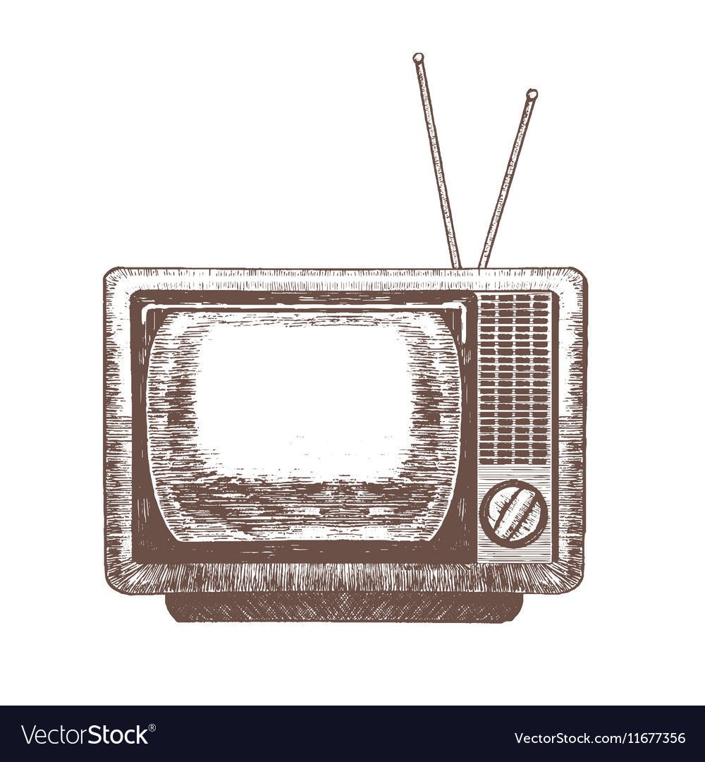 1000x1080 Drawn Tv Vector