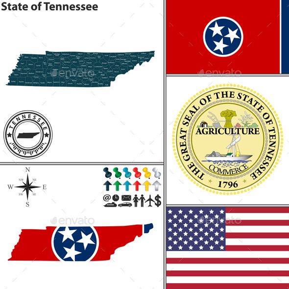 590x590 Map Of State Tennessee, Usa Fonts Logos Icons Buy