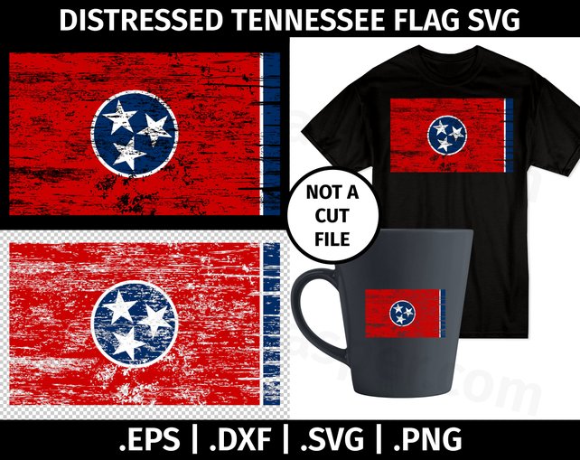 642x509 Tennessee Distressed Flag Svg Design Clip Art Vector Graphic Etsy