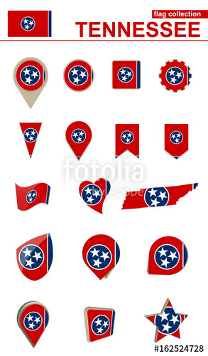 293x500 Tennessee Flag Collection. Big Set For Design. Stock Image And