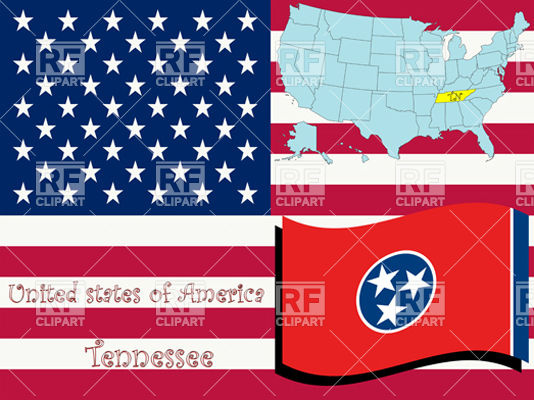 534x400 Tennessee State Flag And Map Vector Image Vector Artwork Of