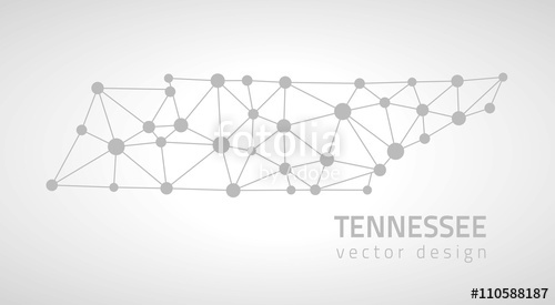 500x275 Tennessee Grey Vector Outline Map Stock Image And Royalty Free