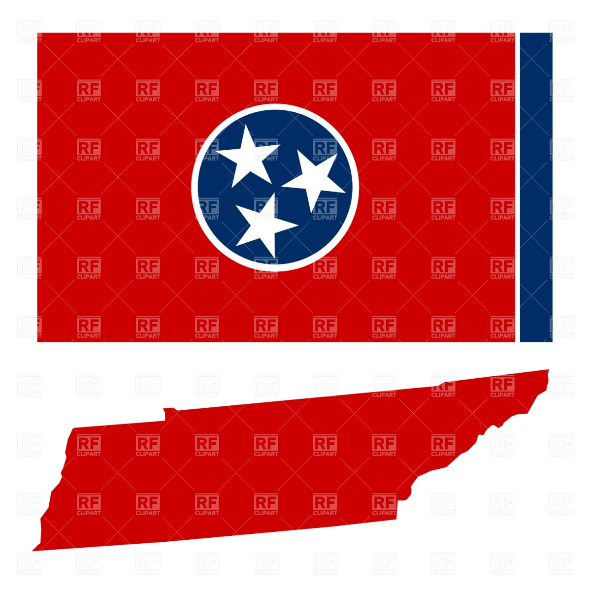 1200x1200 Tennessee State Map And Flag Vector Image Vector Artwork Of