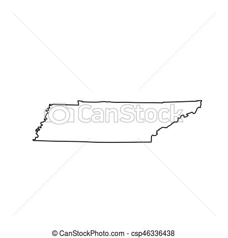 450x470 Map Of The U.s. State Of Tennessee. Vector Illustration.
