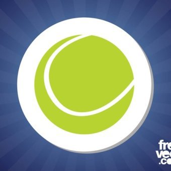 340x340 Tennis Ball Sticker Free Vector 123freevectors