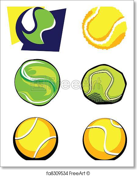 450x580 Free Art Print Of Tennis Ball Vector Image Icons. Vector Group Of