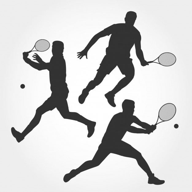 626x626 Men Tennis Player Silhouette Vector Premium Download