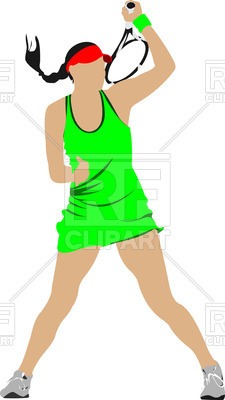 225x400 Silhouette Of Female Tennis Player Vector Image Vector Artwork