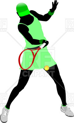 241x400 Silhouette Of Woman Tennis Player Vector Image Vector Artwork Of