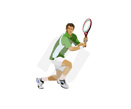 425x356 Tennis Player Vector Clip Art 00098