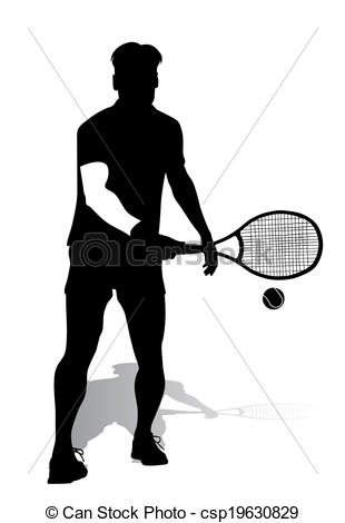 310x470 Tennis Player Vector Silhouette.