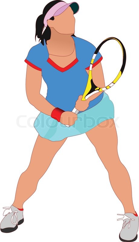 460x800 Tennis Player. Colored Vector Illustration For Designers Stock