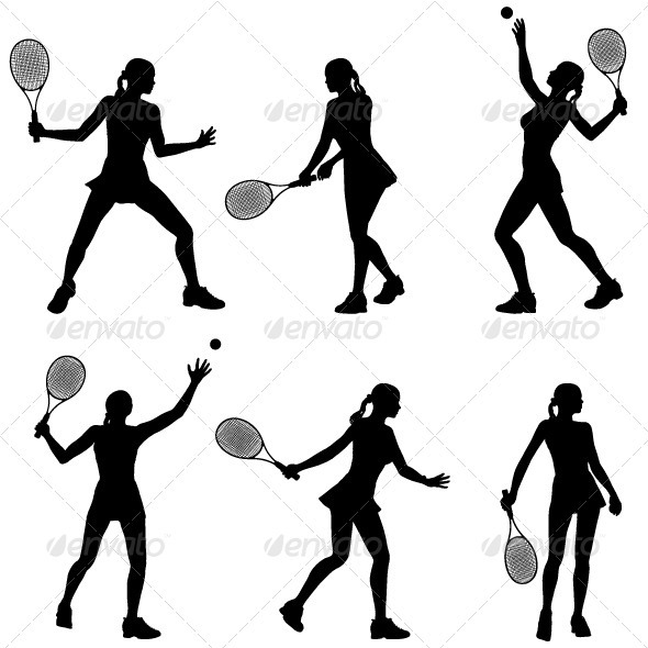 590x590 Woman Tennis Player Silhouette By Doru Graphicriver
