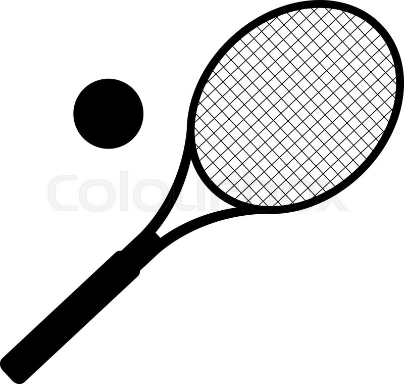 800x760 Silhouette Of Tennis Racket. Vector Illustration Stock Vector