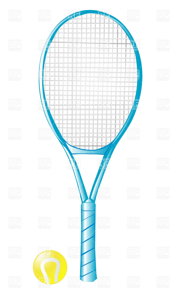 696x1200 Tennis Racket With Ball Isolated On The White Background Vector