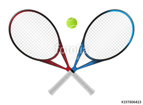 500x367 Vector Crossed Tennis Rackets With Ball Stock Image And Royalty