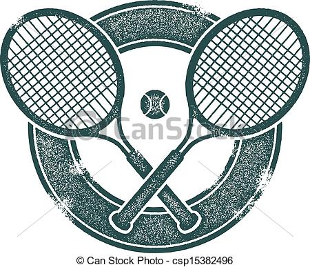 450x387 Vintage Tennis Vector Design. Crossed Tennis Rackets In Vintage
