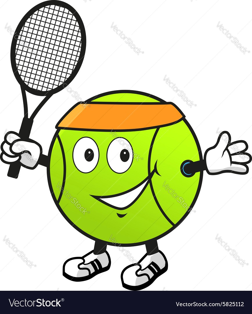 868x1080 Cartoon Tennis Ball With Racket Vector 5825112 16