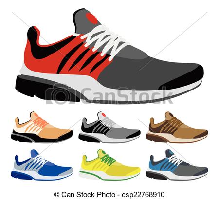450x409 Sport Shoes On A White Background. Vector Illustration.