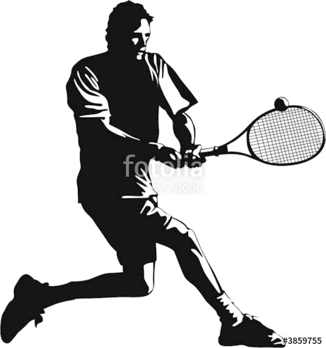 468x500 Tennis Man Silhouette Stock Image And Royalty Free Vector Files