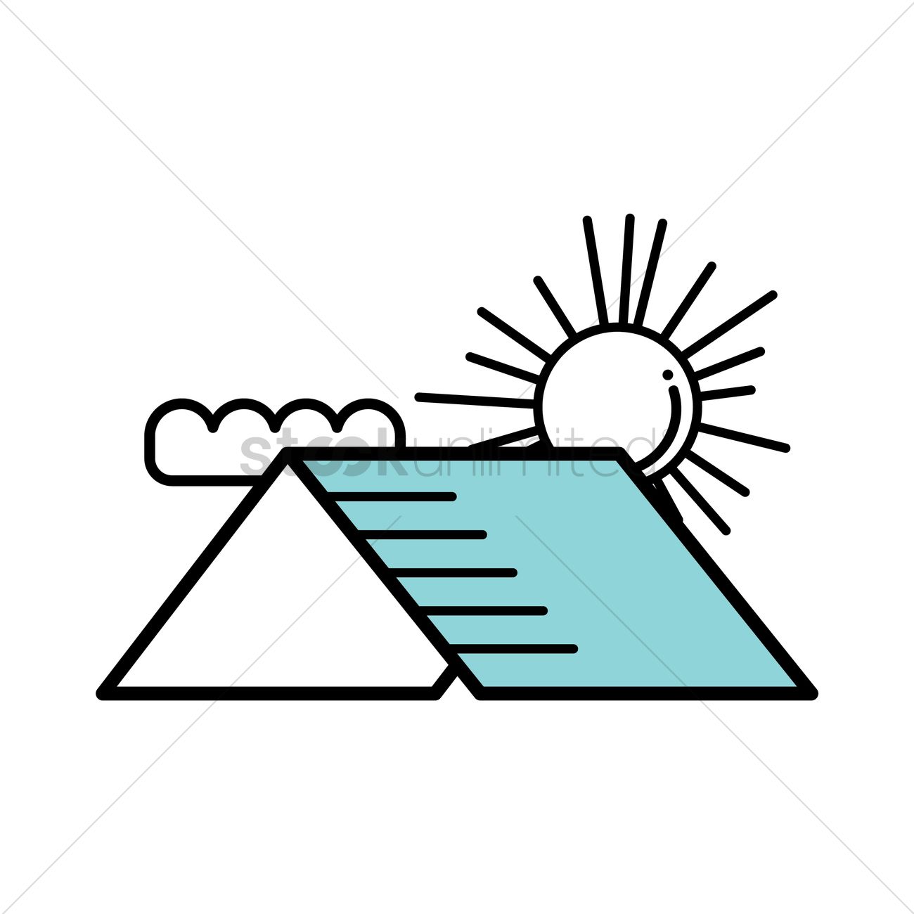 1300x1300 Tent Icon Vector Image