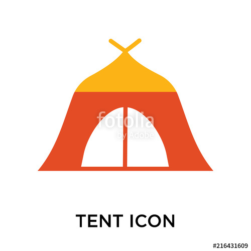 500x500 Tent Icon Vector Sign And Symbol Isolated On White Background