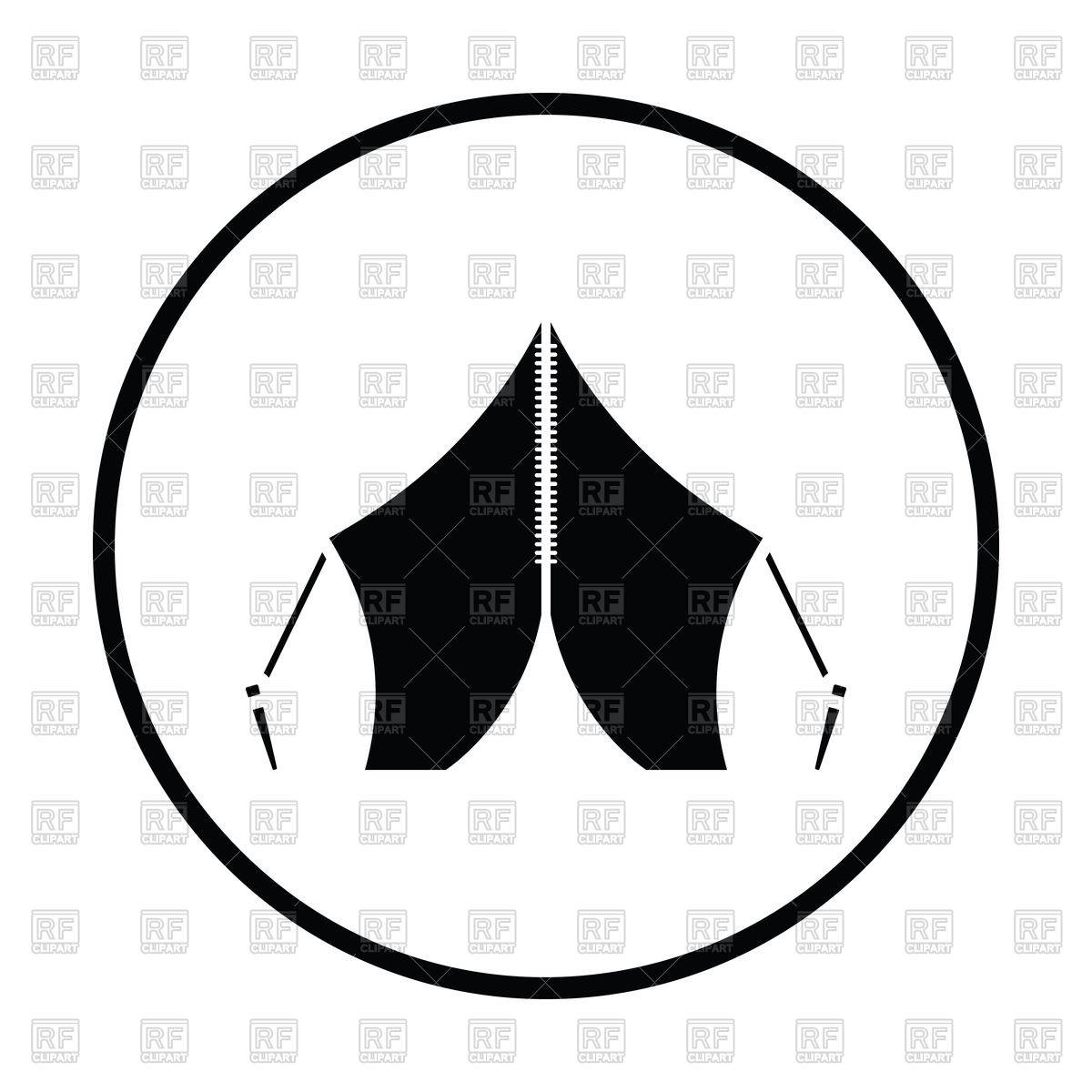 1200x1200 Thin Circle Design Of Touristic Tent Icon Vector Image Vector