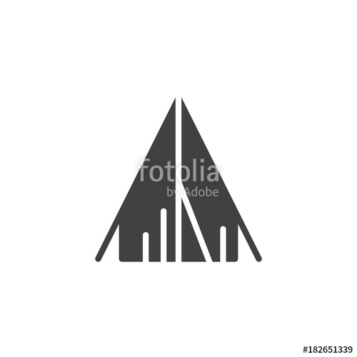 500x500 Camping Tent Icon Vector, Filled Flat Sign, Solid Pictogram