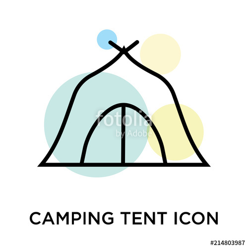 500x500 Camping Tent Icon Vector Sign And Symbol Isolated On White