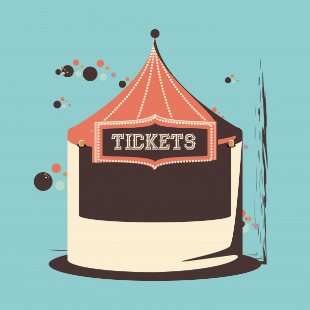 626x626 Carnival Tickets Shop Tent Icon Vector Illustration Design Vector
