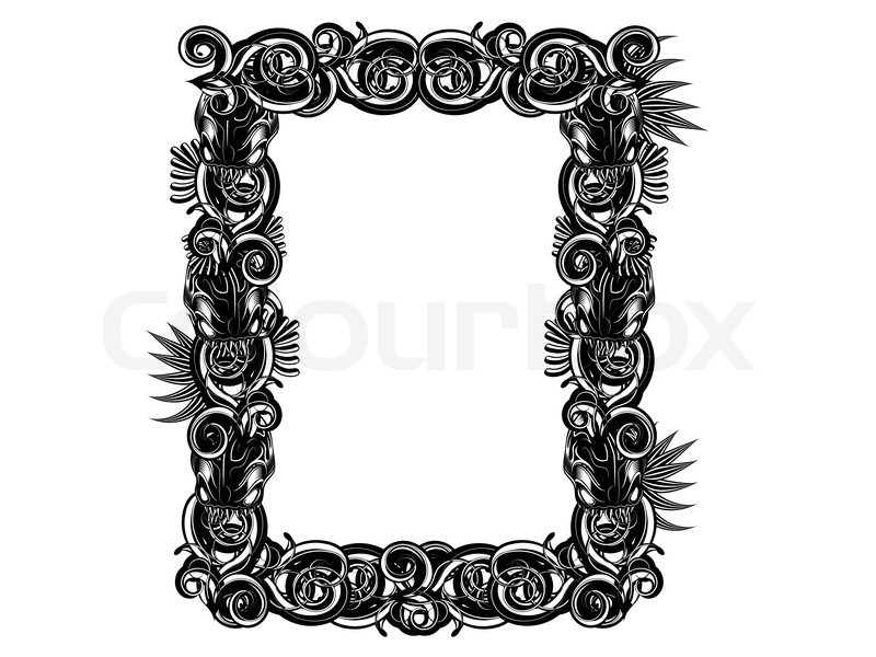 800x600 Picture Frame Made Of Tentacles And Hidden Alien Creatures Stock