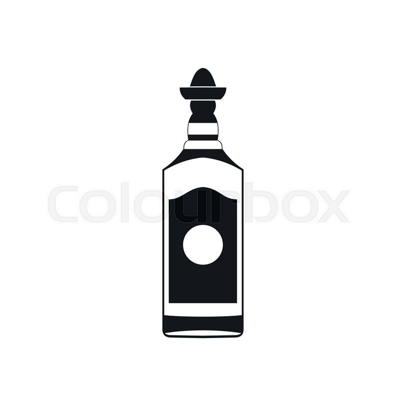 800x800 Tequila Bottle Icon In Simple Style Isolated On White Background