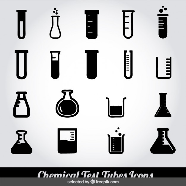 626x626 Monochrome Chemical Test Tubes Icons Vector Free Download