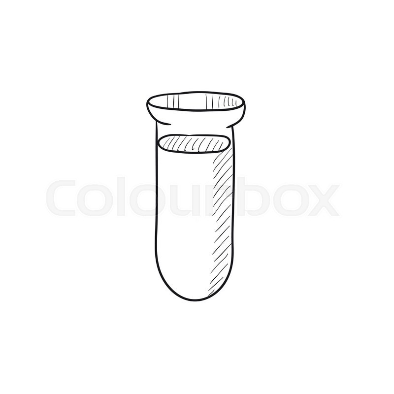 800x800 Test Tube Vector Sketch Icon Isolated On Background. Hand Drawn