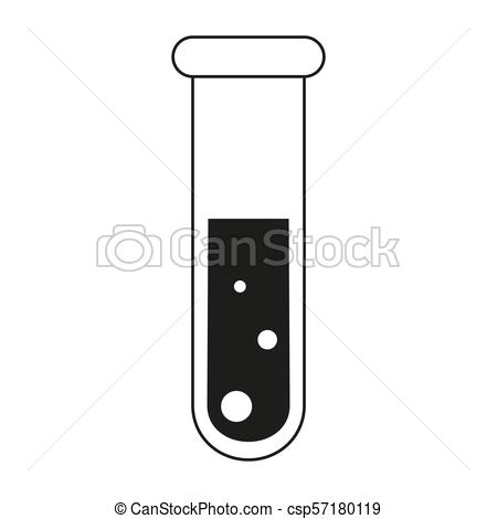 450x470 Black And White Blood Test Tube Silhouette. Healthcare Themed