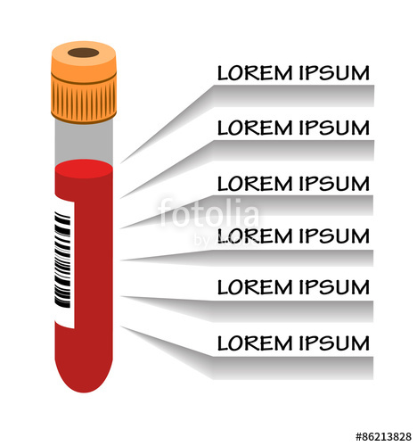 468x500 Blood Test Tube Vector Image With List Stock Image And Royalty