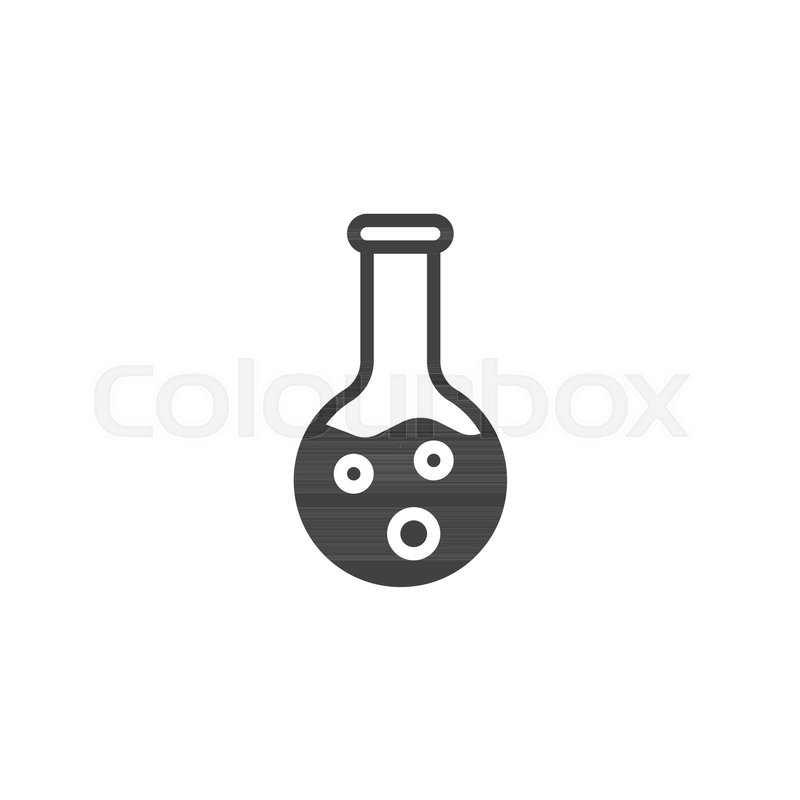 800x800 Chemical Test Tube Vector Icon. Filled Flat Sign For Mobile