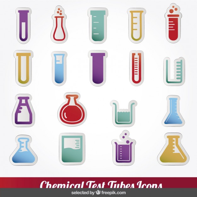 626x626 Colorful Chemical Test Tubes Icons Collection Vector Free Download