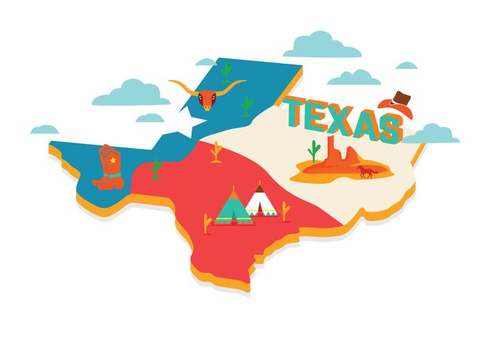 700x490 Texas Map Vector