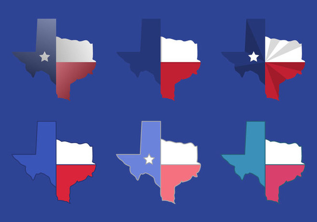 632x443 Texas Map Vector Icons