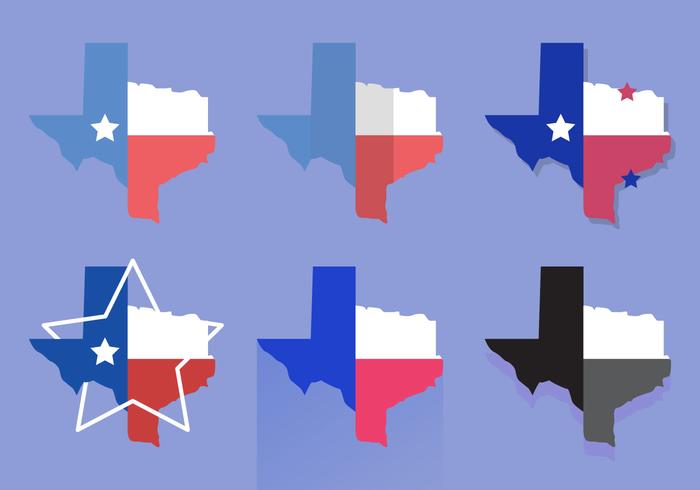 700x490 Texas Map Vector Icons