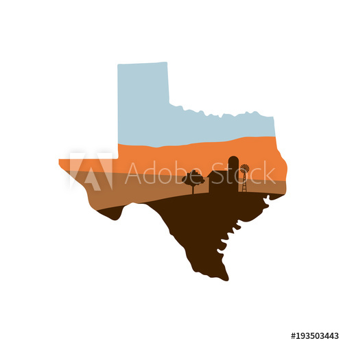 500x500 Texas State Shape With Farm