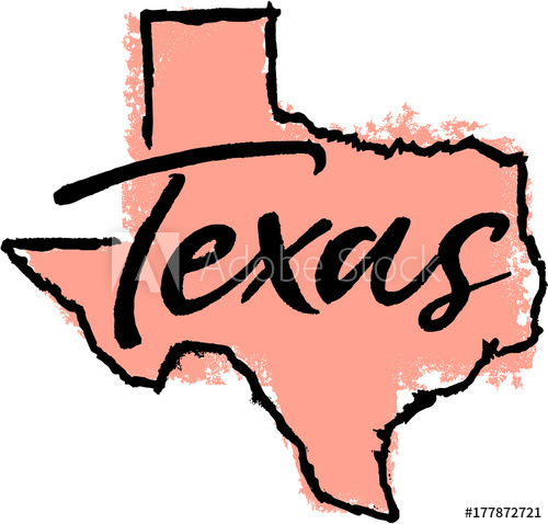 500x478 Hand Drawn Texas State Design
